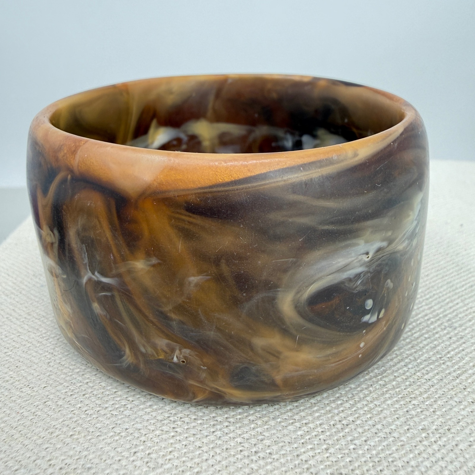 Dinosaur Designs Resin Bangle Bracelet Marbled Brown Wide
